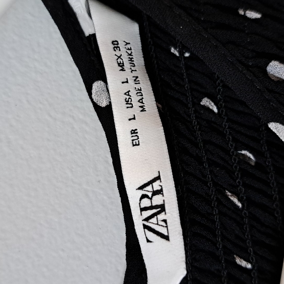 Zara Polka Dot Black and White Blouse - Picture 2 of 6